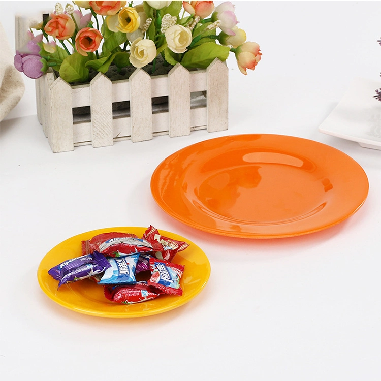 Recyclable Cutlery Bamboo Fiber Dinner Plates Custom Package Inner Package Melamine Plate Tableware