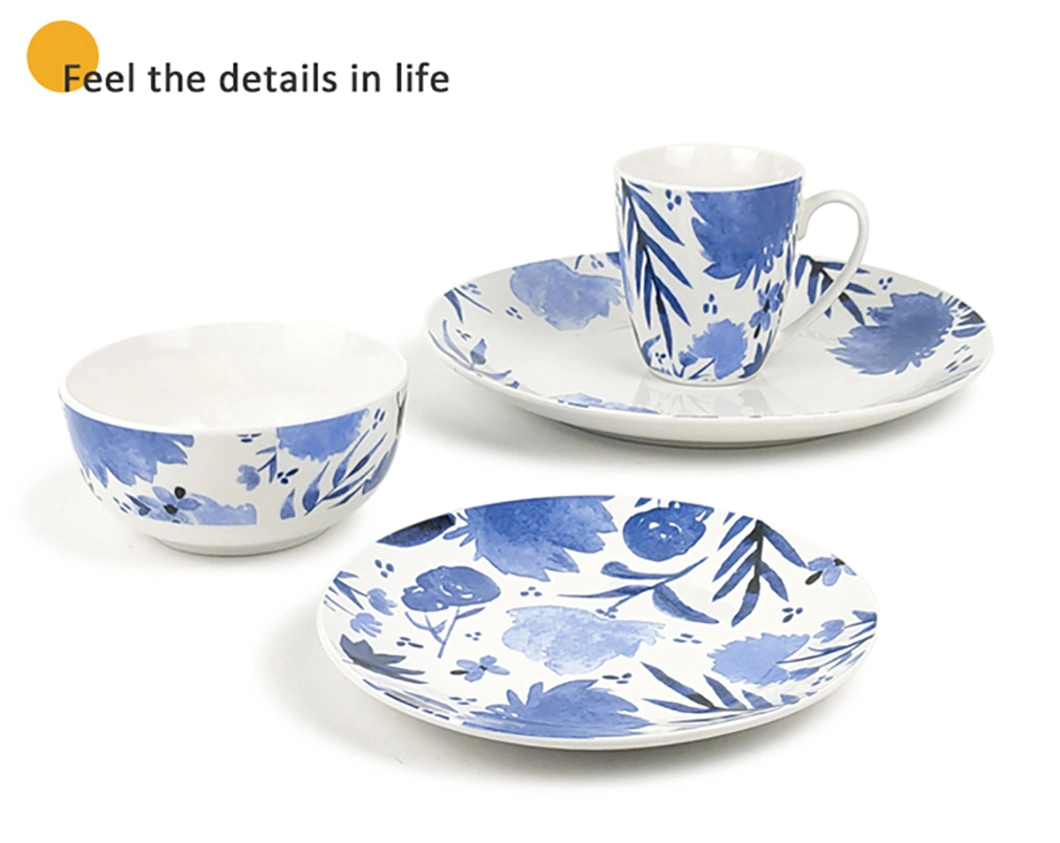 Wholesale Amazon 16PCS Porcelain China Ceramic Dinner Set Luxury Dinnerware